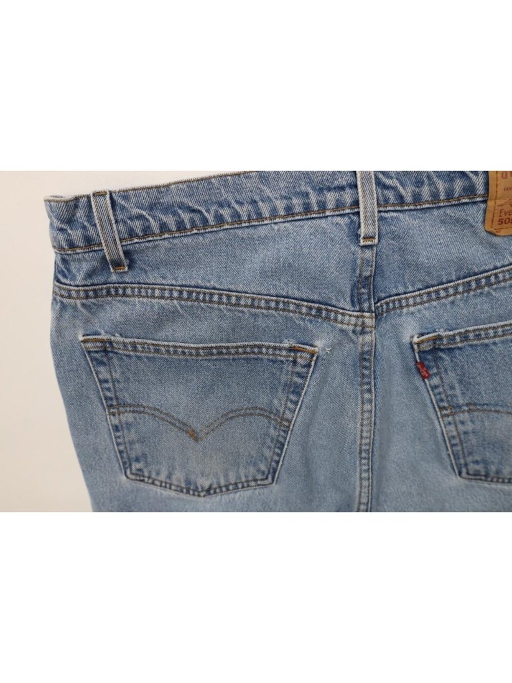 Vintage 90s Levis 505 Mens 38x30 Distressed Regular Fit Straight Leg Denim Jeans - Picture 15 of 16